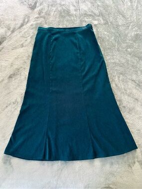 Vintage A-line teal midi skirt